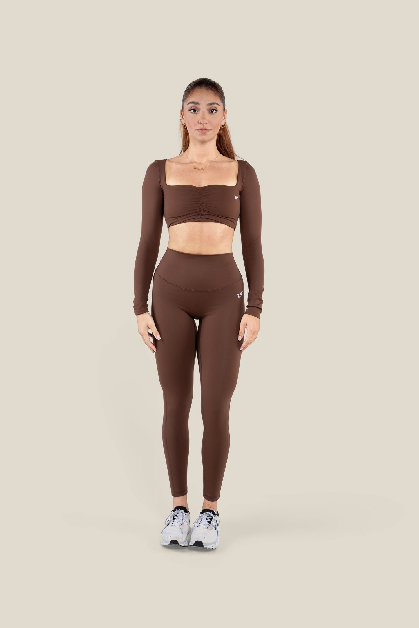 Ruched Front Long Sleeve Crop